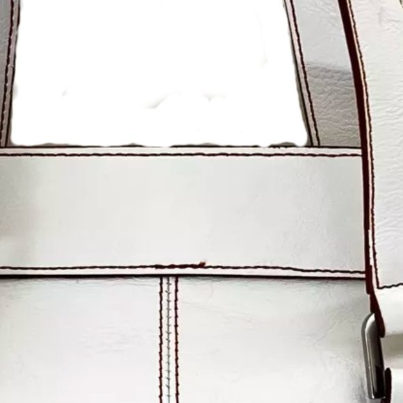 FRANCO SARTO Genuine Textured Leather Off White Satchel Handbag - Picture 13 of 16